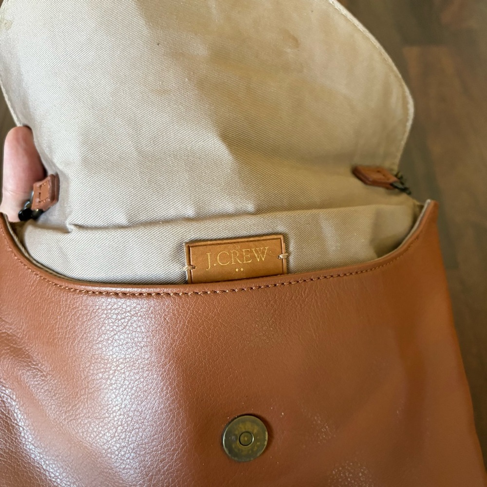 J Crew Leather Envelope Shoulder Bag Purse View 6